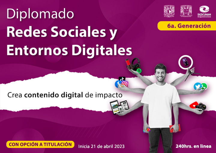 Diplomado de Redes Sociales y Entornos Digitales. 6ta. Generación.