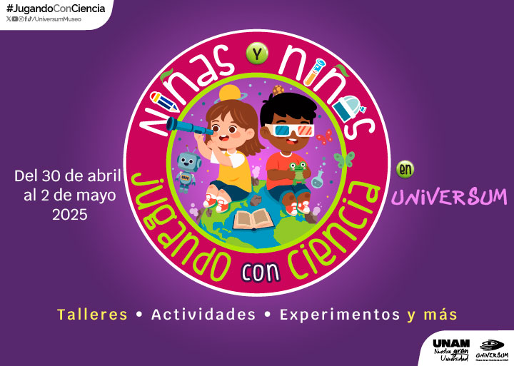 Niñas y Niños jugando con Ciencia en Universum 2025